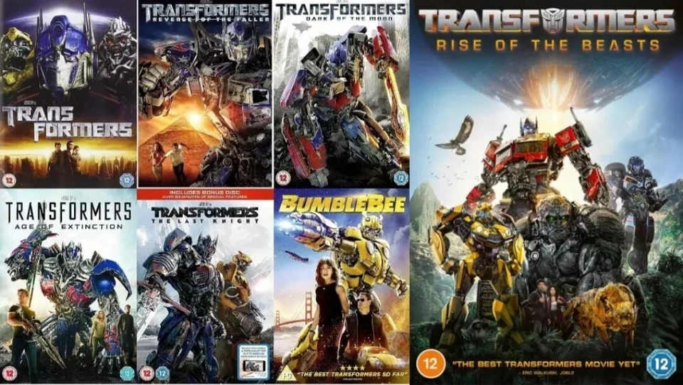 TRANSFORMERS 1-7 MOVIE FILM DVD COLLECTION PART 1 2 3 4 5 6 7 Rise of the Beasts - Image 1 of 1