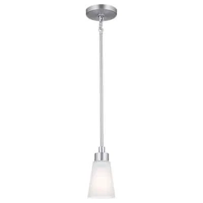 KICHLER Erma 7.5 in. 1-Light Brushed Nickel Shaded Traditional Mini Pendant - Image 1 of 4