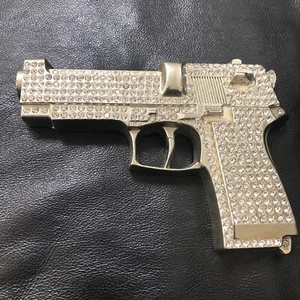 Gun Belt Buckle Full of rhinestones Silver Metal Limited Production Blinged out - Picture 1 of 5