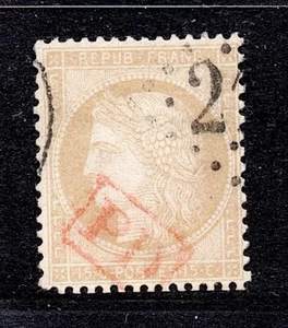 + 15c CERES N/ SUP OBLITERATION PD ROUGE / SIGNE /GRAND LUXE / COTE 100E - Picture 1 of 2