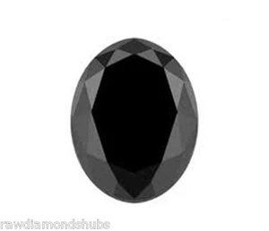 Diamant en vrac noir naturel de 3,01 carats, diamant en vrac de taille ovale,... - Foto 1 di 5