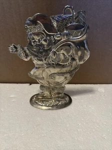 Vintage Silver Played Zinc Santa Zellers 9 Inch Used - Picture 1 of 5