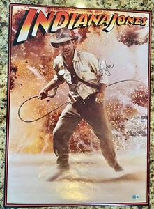 Vintage Original 1981 Harrison Ford Indiana Jones Signed Movie Poster BAS LOA - Picture 1 of 7