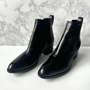 Botas al Tobillo Rag & Bone Walker Cuero Negro Tacón Bloque Talla 40/10 EE. UU. - Imagen 1 de 10