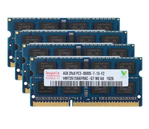 16GB RAM Laptop Memory Hynix 4X 4GB DDR3 1066MHz PC3-8500S 204PIN SO-DIMM NONECC - Picture 1 of 6