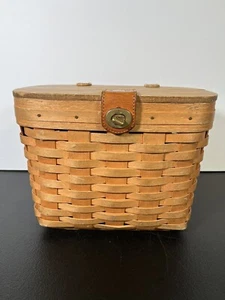 Longaberger 1996 tejido a mano madera marrón cesta sin correa, hecho en EE. UU. - Imagen 1 de 10