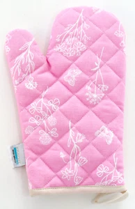 Chef Glove Flower Pot Grill Crinkle Kitchen Oven Baking Decor Herbs Rose Pink - Picture 1 of 2