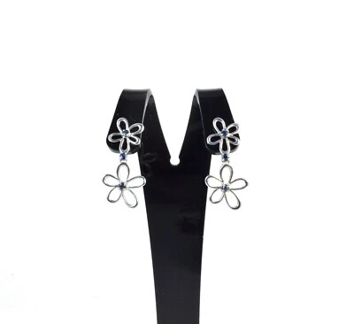 Orecchini pendenti con Zaffiri e Argento 925. Made in Italy - Immagine 1 di 3