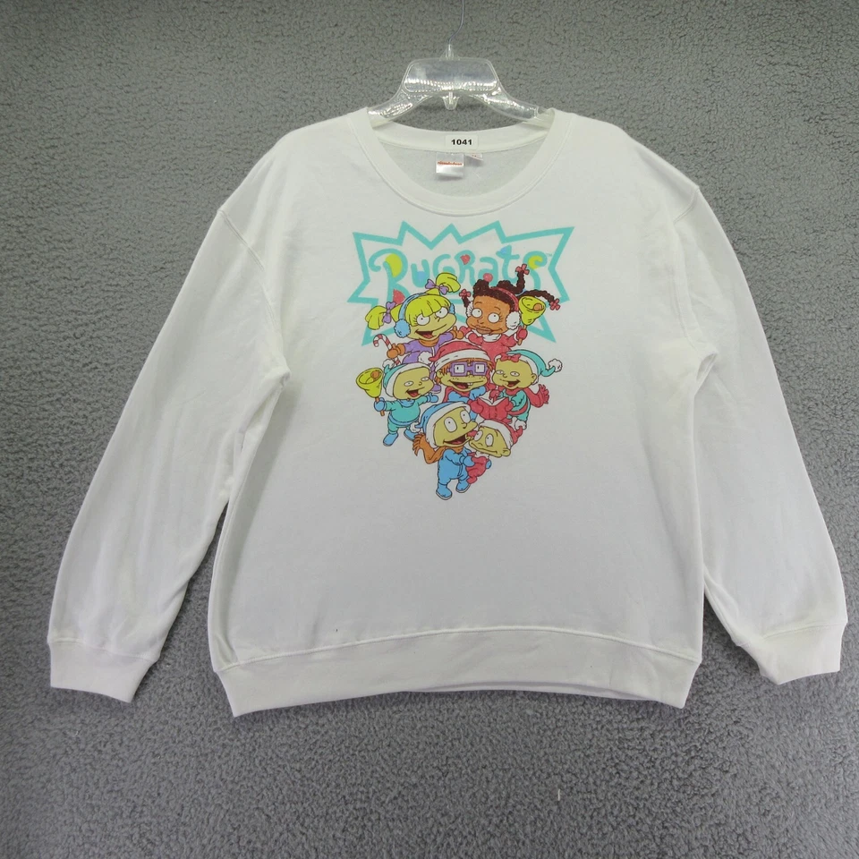 Nickelodeon Jrs Rugrats White Small Long Sleeve Holiday Sweatshirt