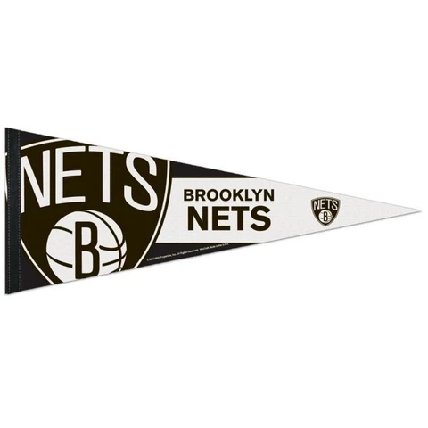BROOKLYN NETS MEGA LOGO PREMIUM QUALITY PENNANT 12"X30" BANNER NBA Cover