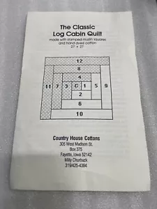 Country House Cottons The Classic Log Cabin Quilt 27x27 Muslin Squares Pattern - Picture 1 of 7