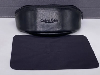 Calvin Klein Glasses Case Hard Shell Large XL Sunglasses Black Faux Leather - Image 1 of 4