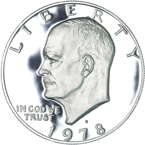 1978 S Eisenhower Dollar Gem Deep Cameo Proof CN-Clad Ike US Coin Cover