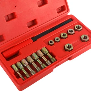 15PCS Thread Repair Restorer Kit Metric Thread Chaser Set Rethreading Tool - Foto 1 di 15
