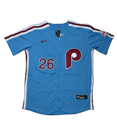 Philadelphia Phillies Chase Utley #26 Powder Blue Nike Jersey SZ 44 Large Cover