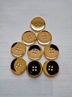 9 gold metal buttons new 20mm