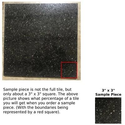 Black Gold Granite Tile Remodel Stone About 3x3 SAMPLE PIECE TS-28 - Image 1 of 4