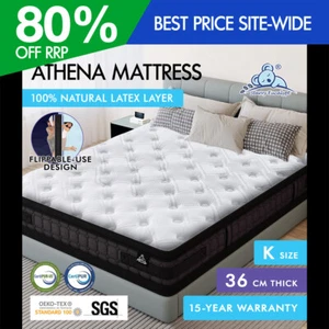 STARRY EUCALYPT Mattress Pocket Spring King Size Latex Euro Top 36cm Athena - Picture 1 of 12