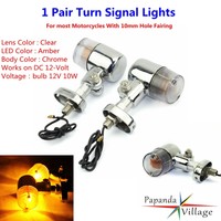 12V Motorbike Turn Signal Lamp Indicators Amber Light ABS Plastic Lens Universal