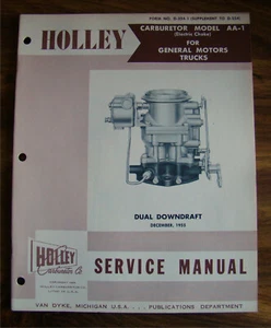 1955 Holley Model AA-1 Carburetor Service Manual GM Trucks ORIGINAL - Picture 1 of 6