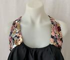 Sass & Bide Black Sleeveless Ruffled Layered Top With Sequins Size 8 (Europe 36)