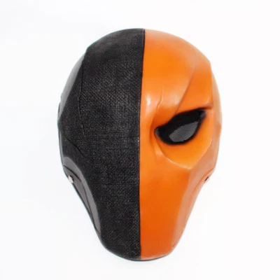 Deathstroke Arkham Origins Estilo Halloween Cosplay Máscara Casco Completo Rojo Naranja Foto 1 de 4
