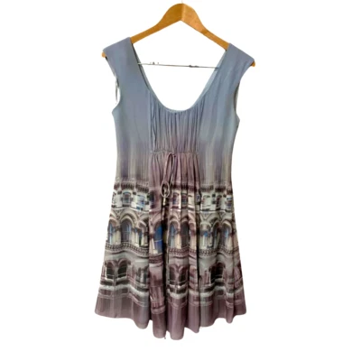 Vestido Ted Baker Lallae Venecia Estampado Azul Pullover Corbata Tanga Mujer Talla 2 Foto 1 de 4