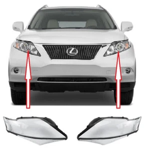 PAIR HEADLIGHT LAMP GLASS LENS COVER SET FOR LEXUS RX 350 450H 2009-2012 - Picture 1 of 10