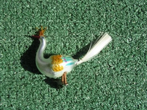 Vintage Blown Mercury Glass Bird Clip On Christmas Ornament - Picture 1 of 6