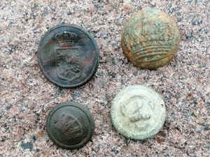 Juego de 4 botones militares originales del ejército alemán de la Primera Guerra Mundial (1749) - Imagen 1 de 5