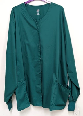 White Swan Fusion Warm Up Scrub Jacket, Sz. 5X, Color-Green, NWT - Image 1 of 4