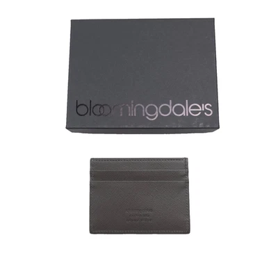 $90 Bloomingdale's Gray Greige Color Saffiano Italian Leather Card Case Wallet - Image 1 of 4