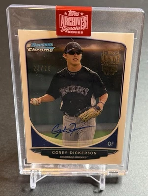2019 Topps /28 Corey Dickerson (2013 Bowman Prospects Chrome) Buyback Auto - Image 1 of 4