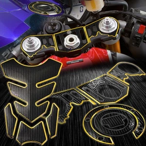 Handle Bar Yoke+Fuel Cap Sticker Cover+Tank Pad 12-14 YZFR1 R1 Black/Chrome Gold - Picture 1 of 12