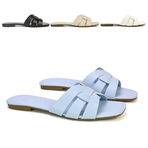 Women's Flat Slide Sandals Casual Slip On Summer Holiday Slider Size 3-8 - Picture 1 of 45