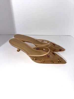 Reformation Wilda Pointed Toe Kitten Mules - Image 1 of 4