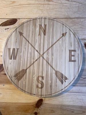 Boston warehouse trading Company bamboo Lazy Susan compass new - Image 1 of 4