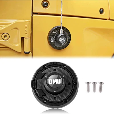 Carbon Fiber Radio Antenna Base Cover Lid Cap for Jeep Wrangler 2007-2018 JK JKU — 第 1/4 张图片