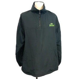 Grolsch Windbreaker Jacket Mens One Size Black 1/4 Zip Pullover 90s Y2K Festival - Picture 1 of 10
