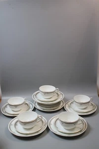 Teeservice Geschirrset Grafton (A B Jones) - schlichtes, elegantes grünes Muster - Bild 1 von 12