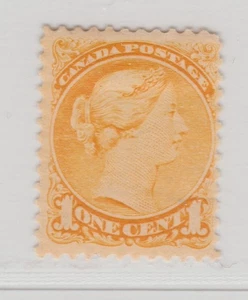 1873 CANADA 1c Orange Yellow SMALL QUEEN  UNITRADE 35a MH - Foto 1 di 2