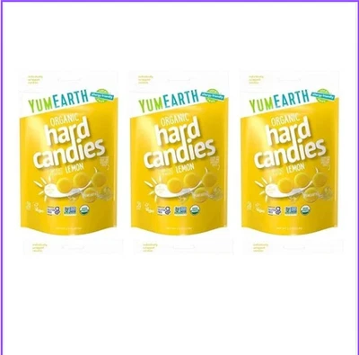 YumEarth, Organic Hard Candies, Cheeky Lemon, 3.3 oz, Pack of 3_NEW - Image 1 of 4