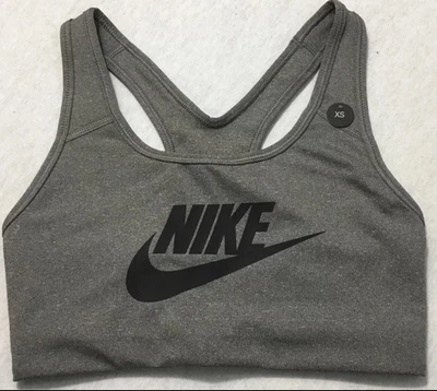 Nike Pro Bra Womens XS Grey Classic Swoosh Training Support [899370-091] NWT - Image 1 of 4