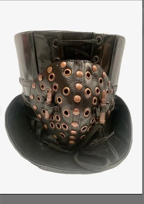 SDL Co. RAVEN Steampunk Gothic Medieval Top Hat W/ Removable Mask 60CM New - Image 1 of 4