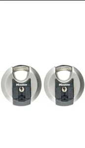 2 Stück Master Lock Excell Edelstahl Diskus 70 mm Vorhängeschloss gleichschließend M40T - Bild 1 von 1