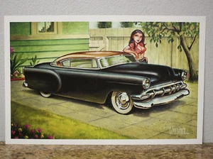 Póster de colección firmado por Keith Weesner 1954 Chevy Custom Chop Top pinup agotado - Imagen 1 de 3