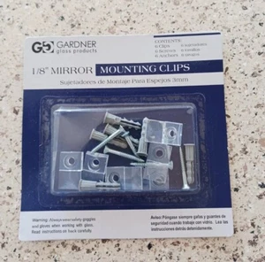 1/8'' (3mm) clear mirror mounting clips, anchors, and screws - Picture 1 of 9