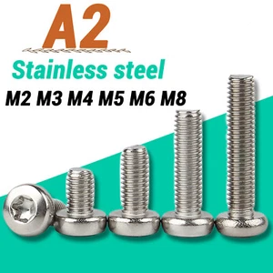 M2 M3 M4 M5 M6 M8 A2 STAINLESS STEEL TORX FLANGED BUTTON HEAD SCREWS SIX LOBE - Picture 1 of 72