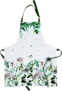 Amour Infini Floral Shrub Designer Cooking Apron 100% Cotton Canvas NEW - Picture 1 of 6