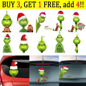 Grinch Weihnachten Aufkleber Dekoration Weihnachten Haar Auto LKW Fenster Aufkle - Bild 1 von 31